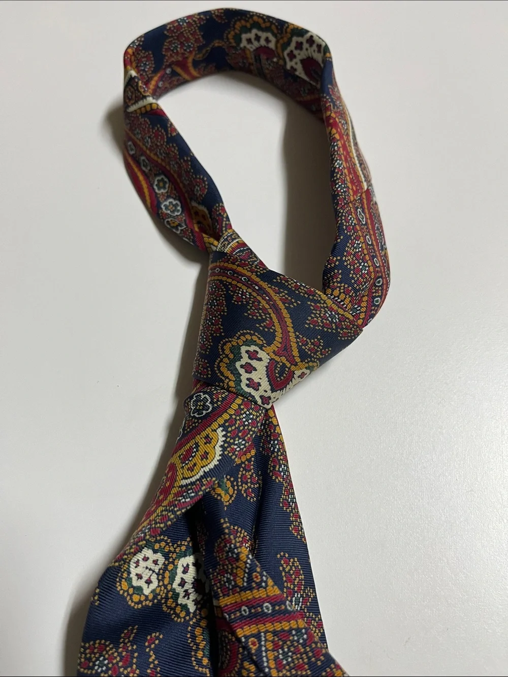 Polo Ralph Lauren vintage silk Paisley tie, red navy gold